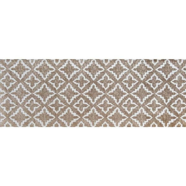 Studio 67 Maltese 2.29 ft. x 6.25 ft. Tan and White Geometric Area Rug