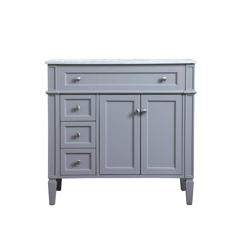 Timeless Home 36 in. W x 21.5 in. D x 35 in. H Single Bathroom Vanity in Gr