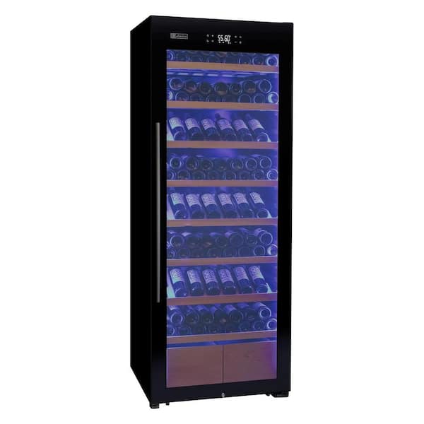 Allavino 248-Bottle Single Zone Wine Cellar Cooling Unit with Right Hinge Black Glass Door and Display Shelving