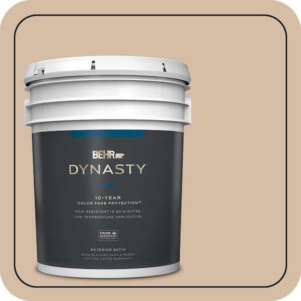 BEHR DYNASTY 5 gal. Home Decorators Collection #HDC-MD-12 Tiramisu Cream Satin Enamel Exterior Stain-Blocking Paint & Primer
