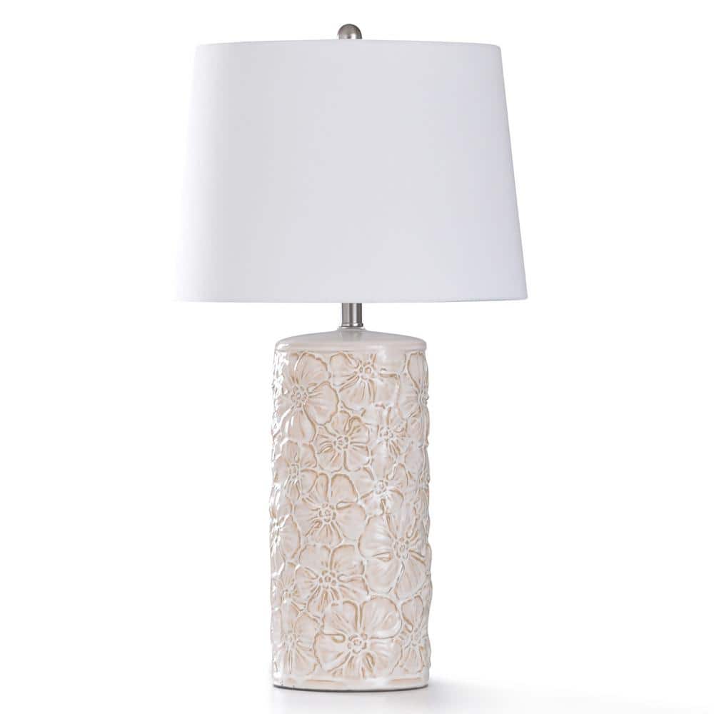 Decorative Desk Lamp in Brass//Ivory Stunning Light Effect Gardenia Range by N.L.