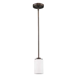 Addison Indoor 1-Light Mini Pendant with Glass Shade in Oil Rubbed Bronze
