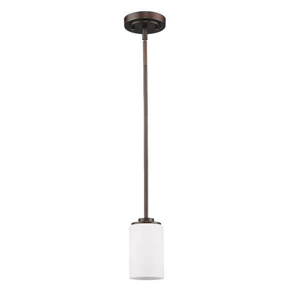 Acclaim Lighting Addison Indoor 1-Light Mini Pendant with Glass Shade in Oil Rubbed Bronze