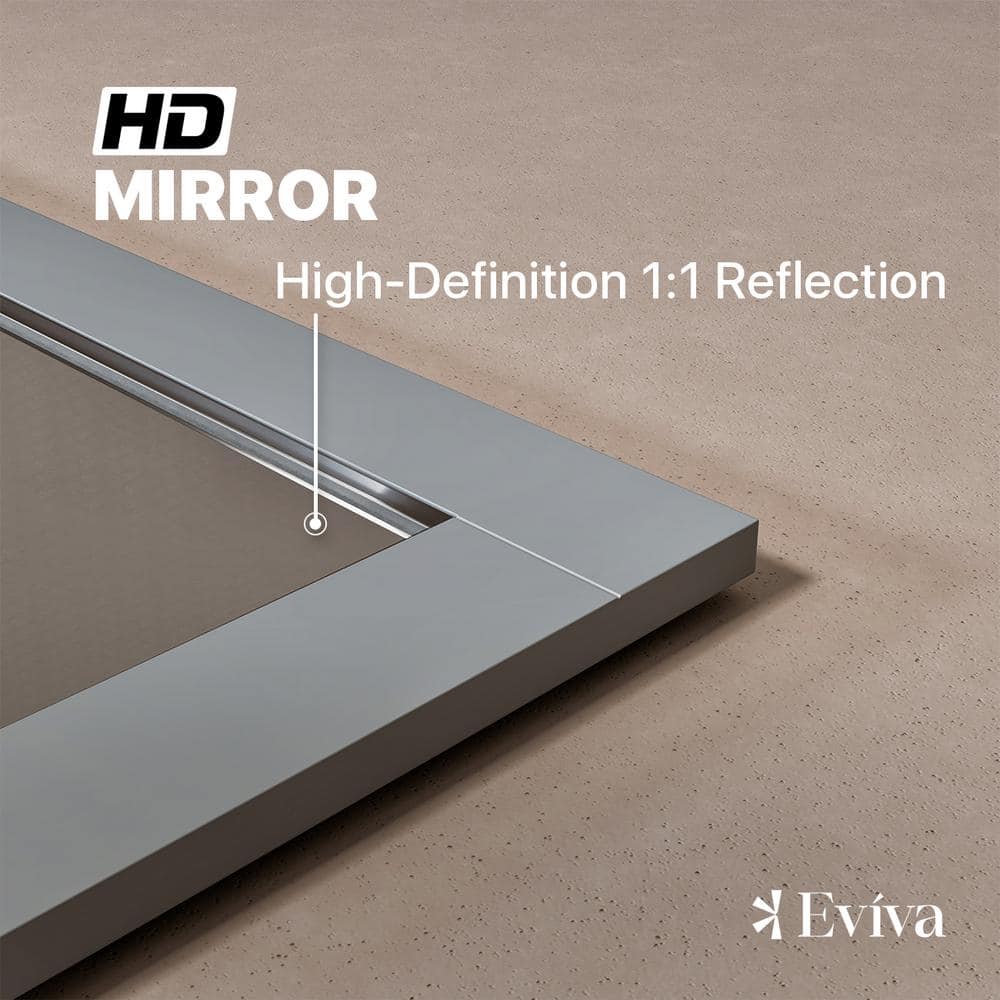 Brushed Wood 48" Rectangular Vanity Wall Mirror