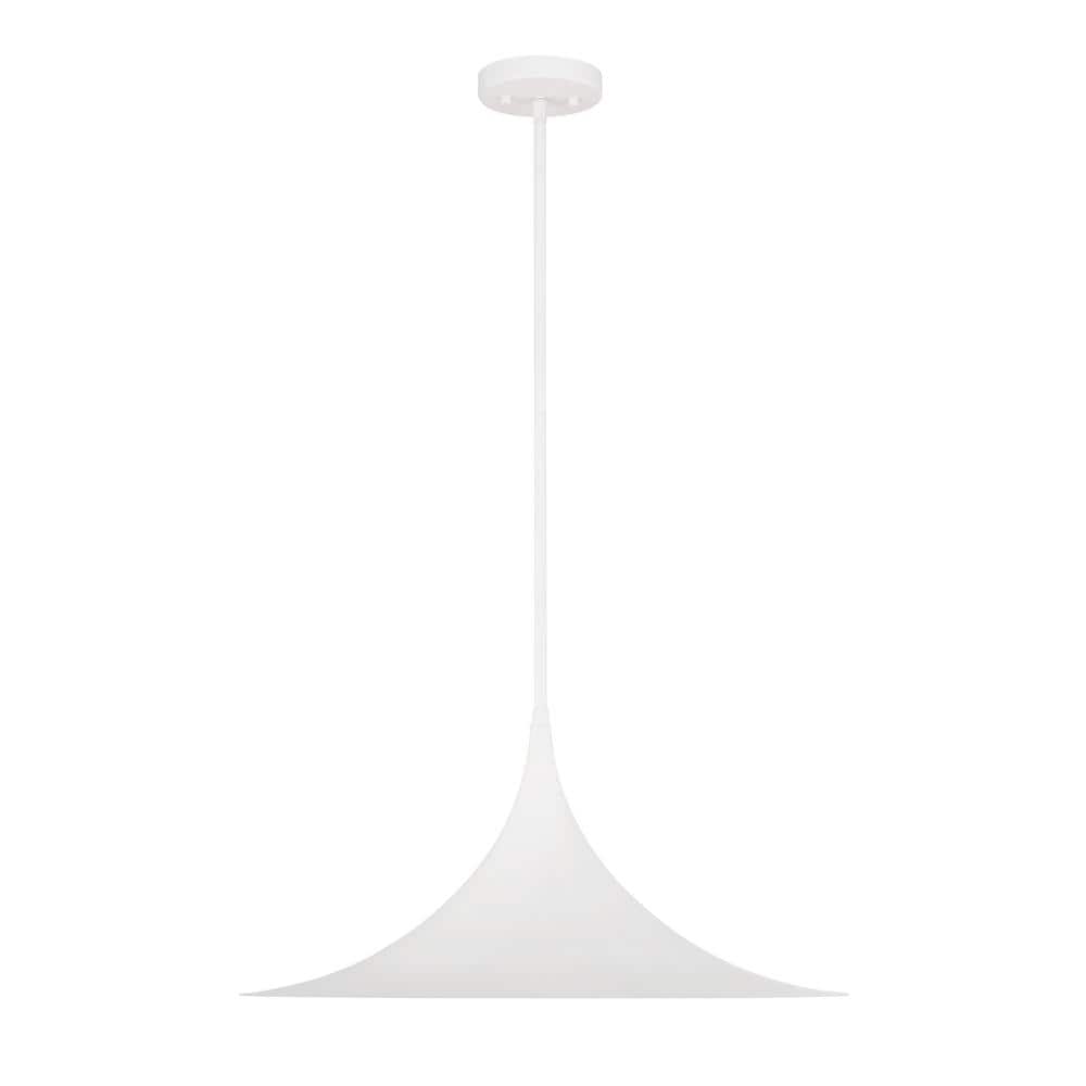Bisque White Glass and Chrome 1-Light Pendant