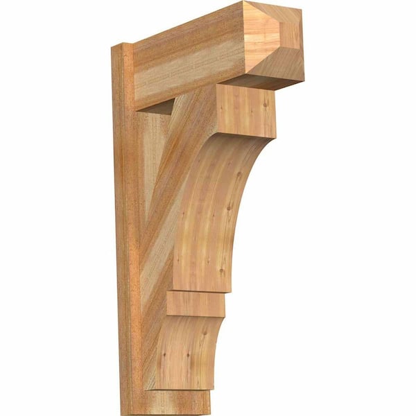 Ekena Millwork 8 in. x 32 in. x 20 in. Balboa Craftsman Rough Sawn Western Red Cedar Outlooker