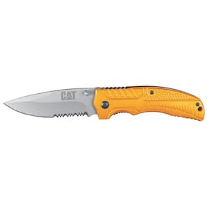3 in. Stainless Steel Partially Serrated Drop Point Folding Knife