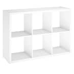 30 in. H x 43.82 in. W x 13.50 in. D White Wood Large 6- Cube Organizer