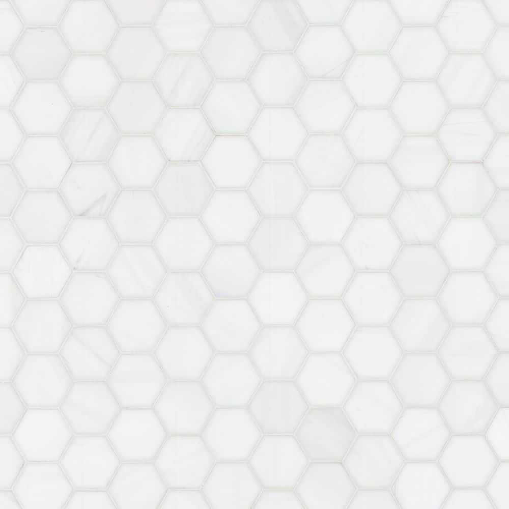 Bianco Dolomite White Marble Hexagon Mosaic Tile