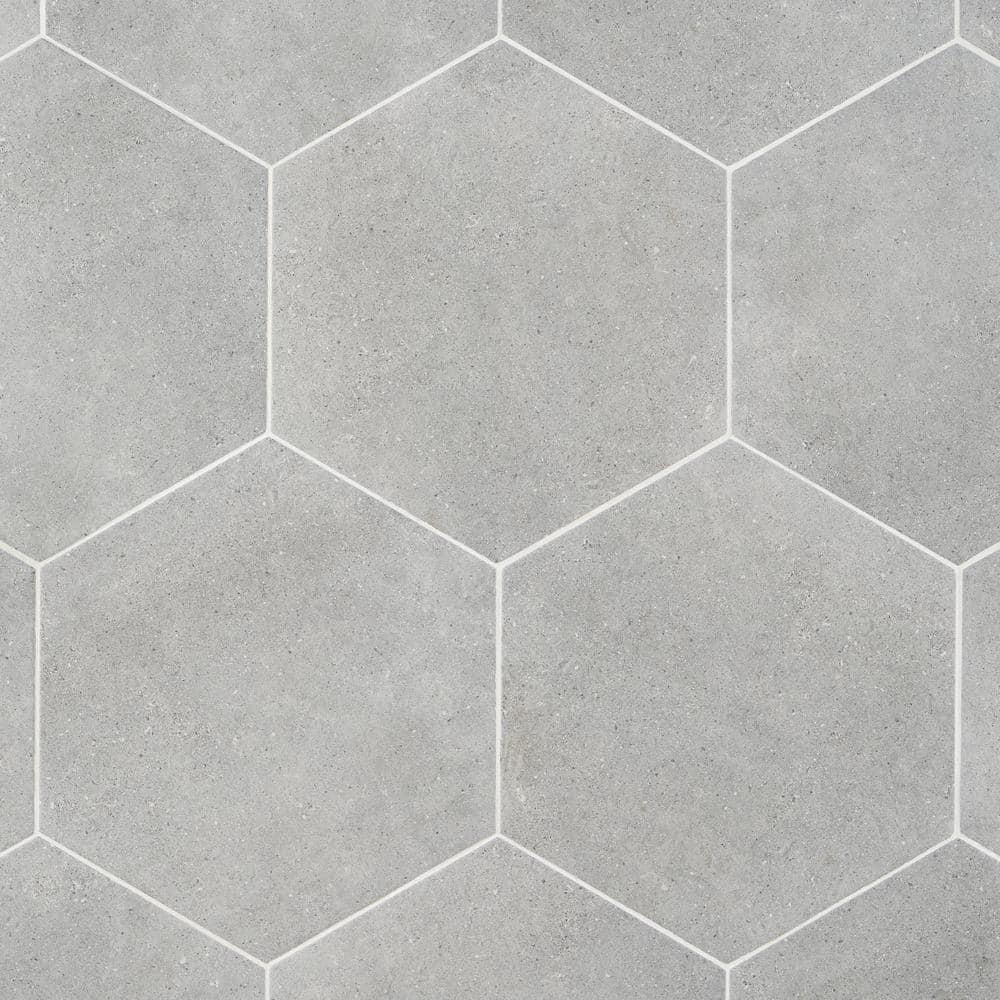 Bower Hex 14.5" Matte Gray Porcelain Hexagonal Tile
