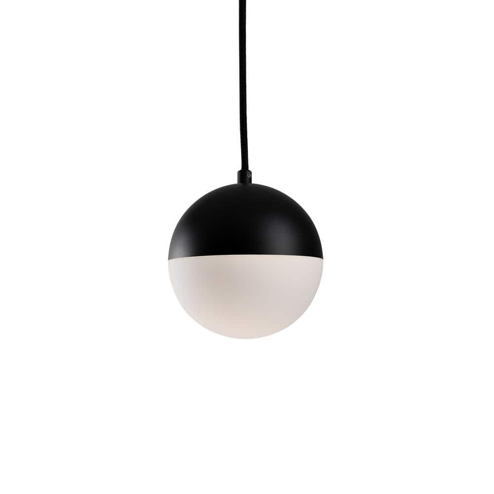 KUZCO Monae 6 in. 1 Light 13-Watt Black Integrated LED Pendant Light ...