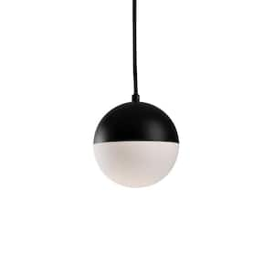 Monae 6 in. 1 Light 13-Watt Black Integrated LED Pendant Light