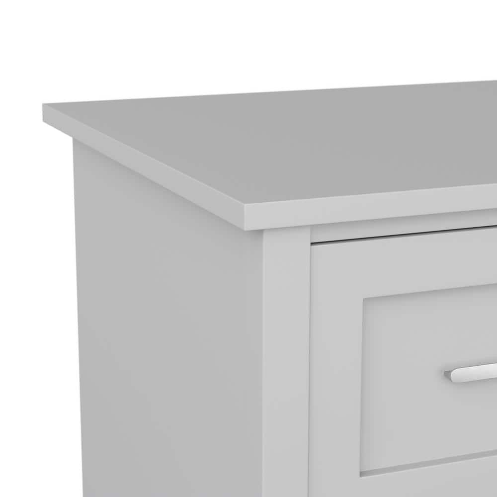 Gray Wood Home Office Desk with Drawer and Filing Cabinet