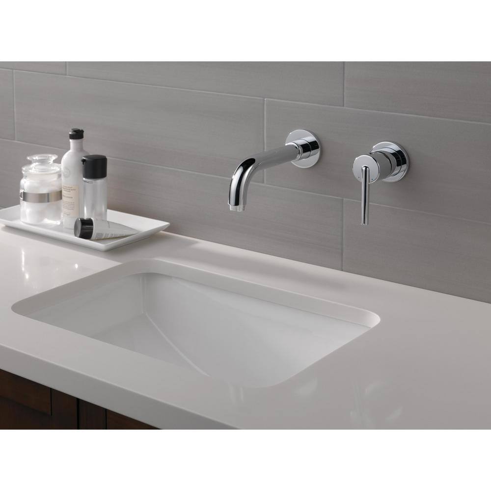 Delta Trinsic 7.5" Chrome Modern Wall-Mounted Bathroom Faucet