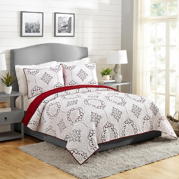 Modern Heirloom Chambers 3 Piece Red, Red King Size Bedding Sets