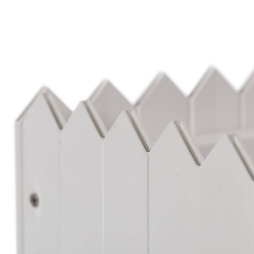 Traditional Square White Vinyl Outdoor Planter Box, 10.5"