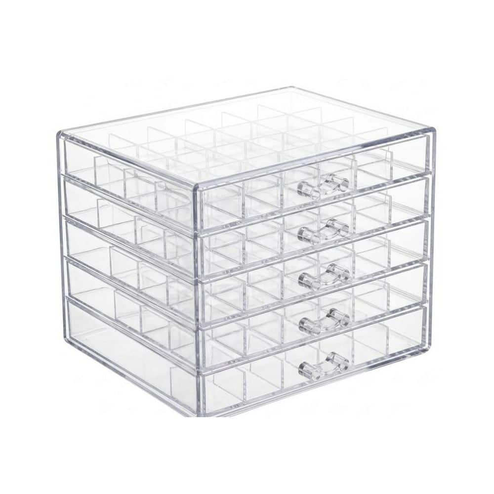 Acrylic Earring Storage Box Organizer with 5 Drawers 120 Small ...