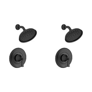 Rumson Single-Handle 1-Spray Shower Faucet Set in Matte Black (Valve Included)