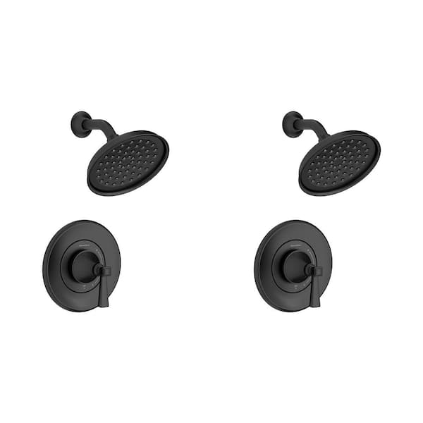 Rumson Single-Handle 1-Spray Shower Faucet Set in Matte Black (Valve Included)