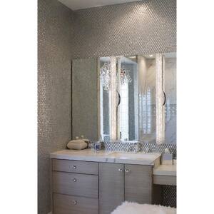 10.8 in. x 11.4 in. Gold Diamond Glossy Glass Mosaic Floor and Wall Tile (8.55 sq. ft./Case)