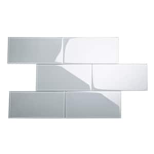 True Gray 6 in. x 12 in. x 8mm Glass Subway Tile (5 sq. ft./Case)