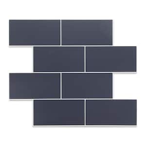 12 in. x 12 in. PVC Navy Blue Peel and Stick Backsplash Subway Tiles for Kitchen (10-Sheets/10 sq. ft.)