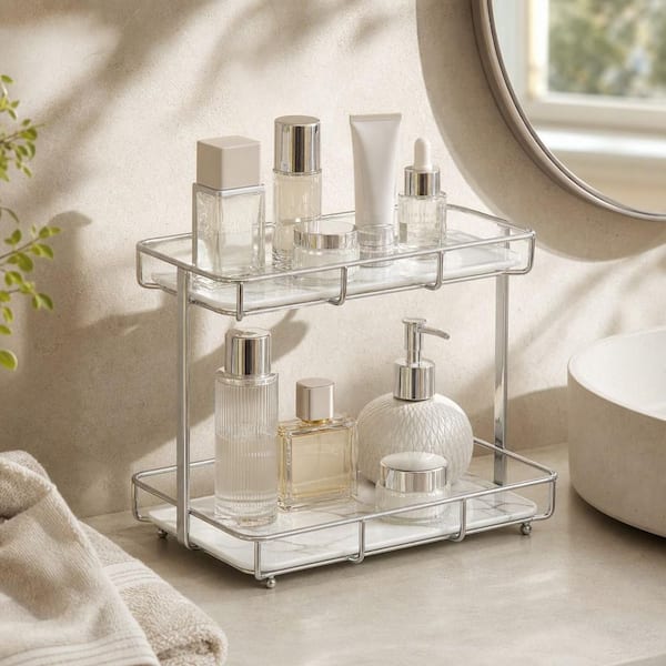Numhew Stainless Steel Bathroom Organizer, Countertop Perfume