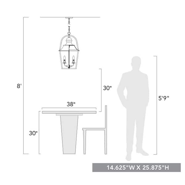 Golden Lighting - Christoff 4-Light Antique Black Iron Candle-Style Pendant
