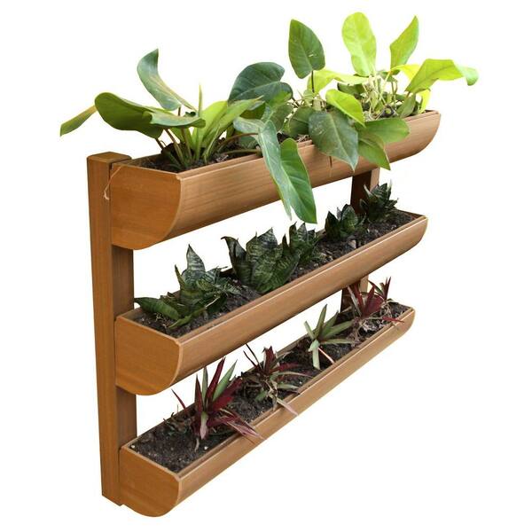 DC America City Garden + Chem Wood + Wall Planter 3 Planting Containers