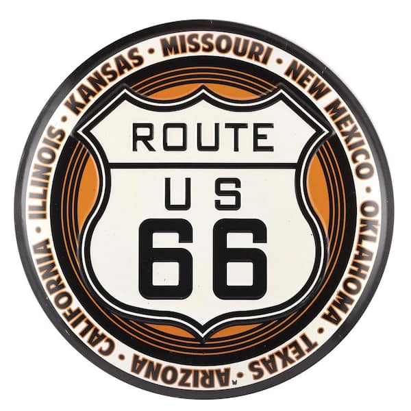 Open Road Brands Route 66-Embossed Tin Button 90160378-S - The Home Depot
