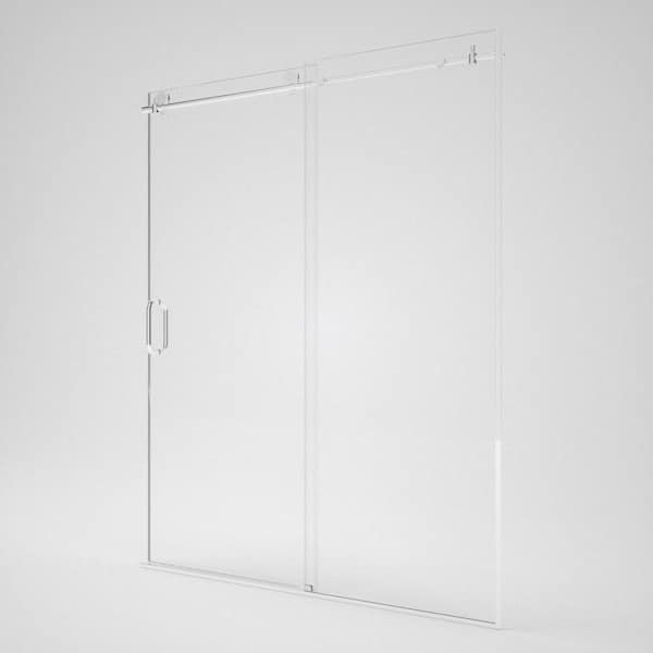 Sylanor Verie 60 in. W x 76 in. H Frameless Sliding Shower Door in Chrome with 5/16 in. Clear Tempered Glass