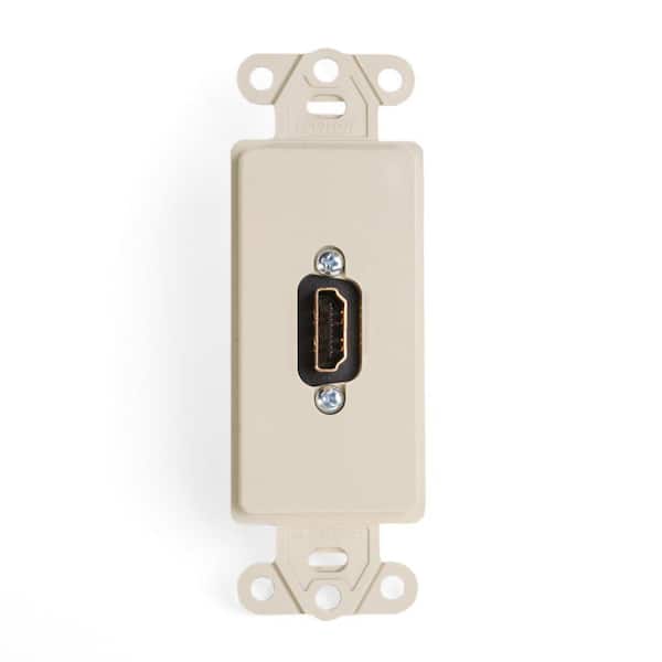 Leviton Decora Insert with QuickPort HDMI Feedthrough Connector, Ivory