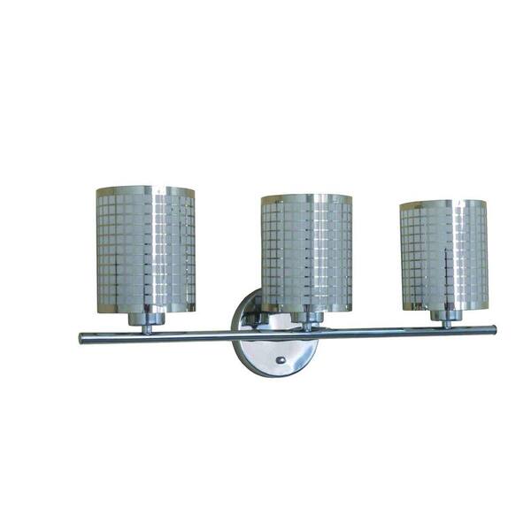 Yosemite Home Decor Summer Hill Collection 3-Light Chrome Bathroom Vanity Light with Steel Shade