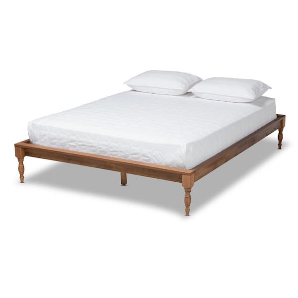 Baxton Studio Romy Ash walnut King Bed Frame