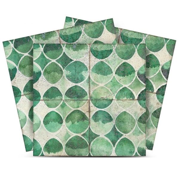 MI ALMA Green, Grey, Gainsboro and White R98 7 in. x 7 in. Vinyl Peel and Stick Tile (24 Tiles, 8.17 sq. ft. /1-Pack)