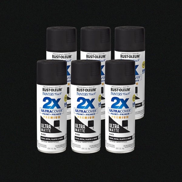 12 oz. Matte Black Ultra Cover General Purpose Spray Paint (Case of 6)