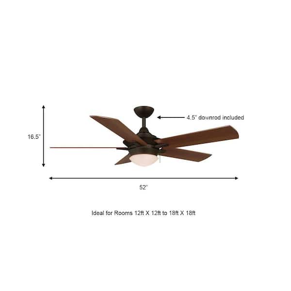 Ceiling Fan Light Kit 52 in Indoor Espresso Bronze 5 Blades Reversible LED New 