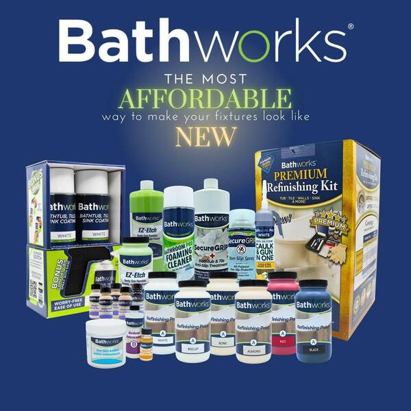 Bathworks Quick Dry Bathtub Refinishing Kit - White With Non-Slip Protection, 12 Hour Dry Time, 22 Oz Complete Set