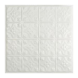 Hamilton 2 ft. x 2 ft. Lay-in Tin Ceiling Tile in Matte White (20 sq. ft. / case of 5)