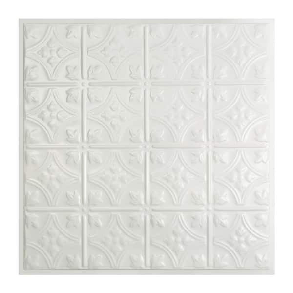 Great Lakes Tin Hamilton 2 ft. x 2 ft. Lay-in Tin Ceiling Tile in Matte White (20 sq. ft. / case of 5)
