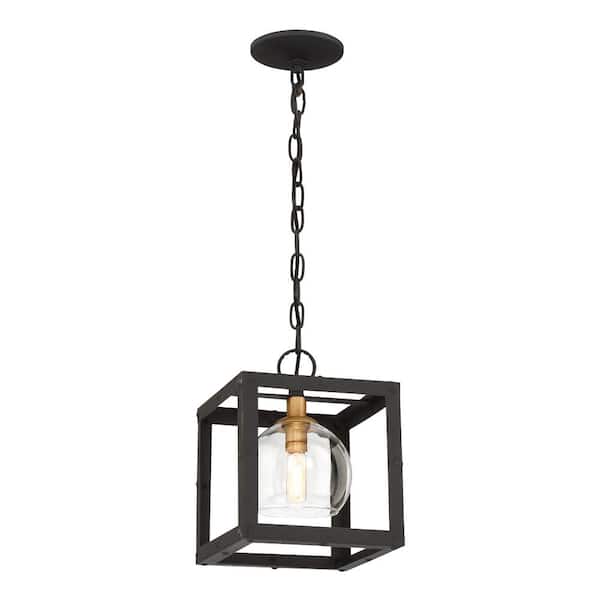 Eurofase Bentley Collection 1-Light Black and Gold Pendant
