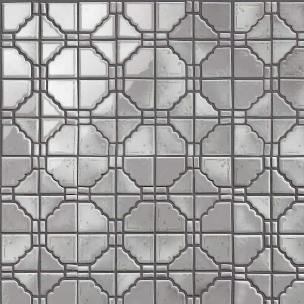 Hudson Moonbeam Grey Eye 12 in. x 12 in. Porcelain Floor and Wall Mosaic Tile (10.1 sq. ft. /Case)