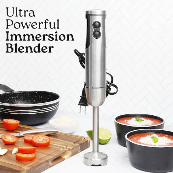 Zulay Kitchen 4-in-1 Immersion Hand Blender with Whisk, Milk