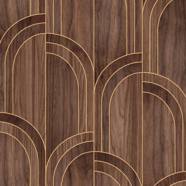 Graham & Brown Sublime Modella Wood Walnut Brown Wallpaper Sample