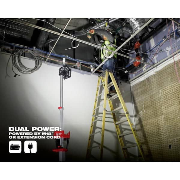 Milwaukee - M18 18-Volt Lithium-Ion Cordless Rocket Dual Power Tower Light w/5.0ah Battery