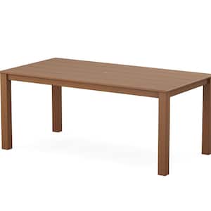 Parsons Teak HDPE Plastic Rectangle 38 in. X 72 in. Dining Table