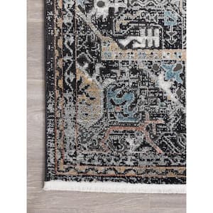Azure Dark Grey 7 ft. 9 in. x 10 ft. 2 in. Oriental Polyester Area Rug