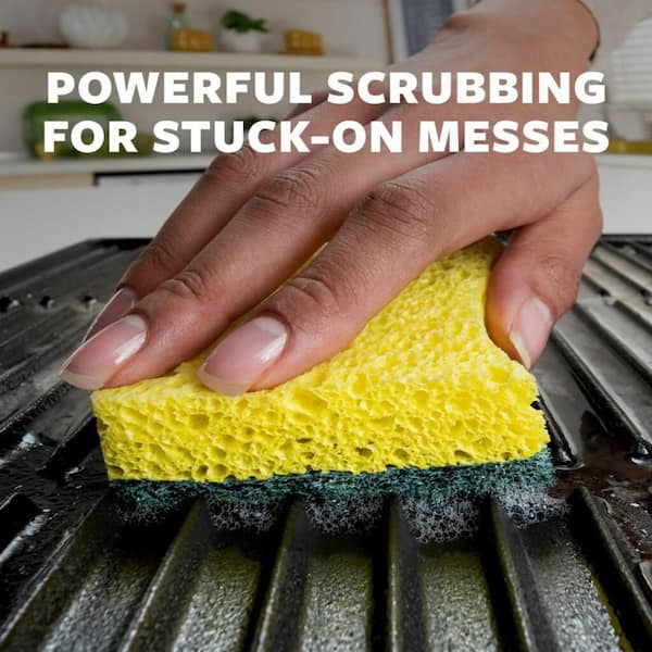 48 Lot Multi Purpose Yellow Dish Sponge Green Scrubber Scrub Scourer Wash  Dishes
