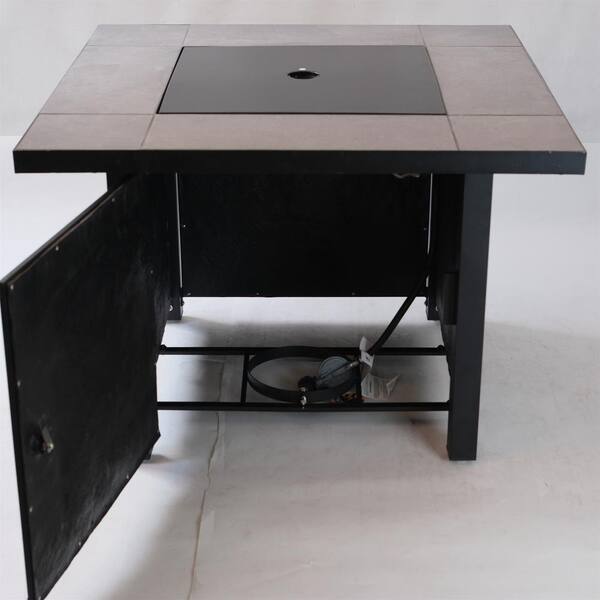 35.4 in. Outdoor Concrete Square Gas Fire Pit Table, 50000 BTU CSA