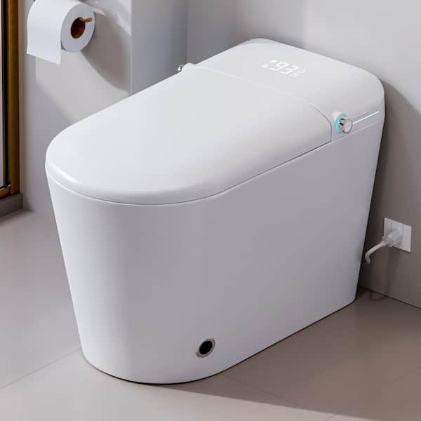 1-Piece Elongated Bidet Toilet 1.28 GPF in White with Bidet/Rear Wash, Heated Seat, Auto Open/Close and Remote Control